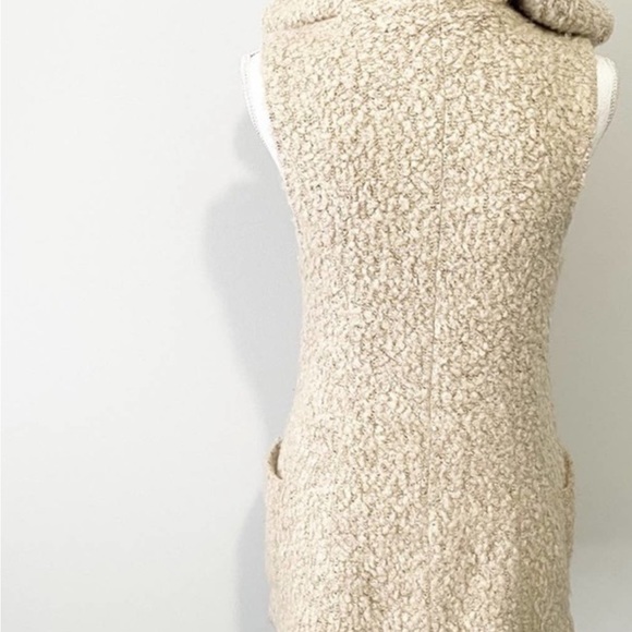 Miss me tan wool vest cowl neck hooded size small button pockets - Picture 6 of 8